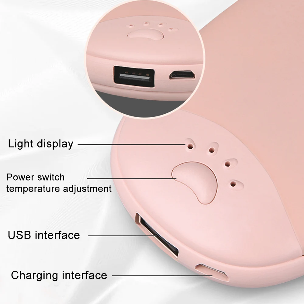 Внешний аккумулятор 2 в 1 5200 мАч мини грелка для рук USB зарядка внешний телефона