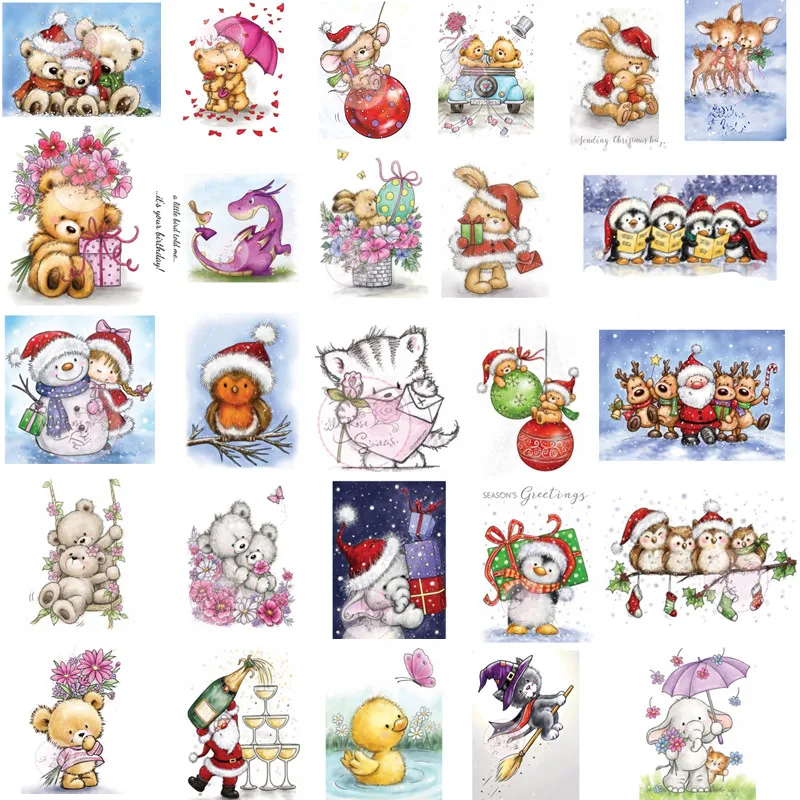 Christmas animals Transparent Silikon Stempel/Dichtung DIY scrapbooking foto album Dekorative stempel bl&auml;tter Bea stickers scrapbooking supplies scrapbooking paper embossing stamps journal tools set scrapbook paper organizer