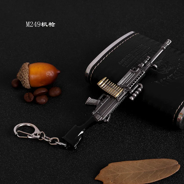 Stimulate Battlefield Level Three Helmet Flat-bottom Pot Pendant Keychain Chicken Game Related Products 7. 62mm Bullet Model