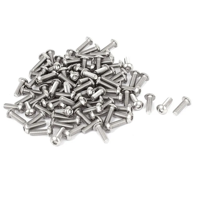 0,5 мм Шаг M3x20mm головка кнопки Шестигранные Болты Винты 100 шт
