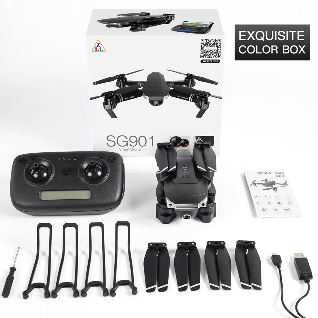 SG901 4K HD Двойная камера DroneWide Angle gps Follow Me Anti-shake оптический поток wifi FPV складной Радиоуправляемый Дрон квадрокоптер игрушки - Цвет: 4K Gift Box