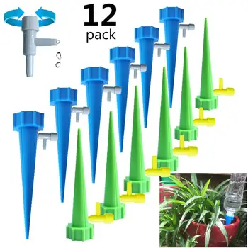

6/12/18 pc Automatic Irrigation Device Drip Flower Plant Sprinkler Watering Spike Tool for Plants Flower Indoor Household