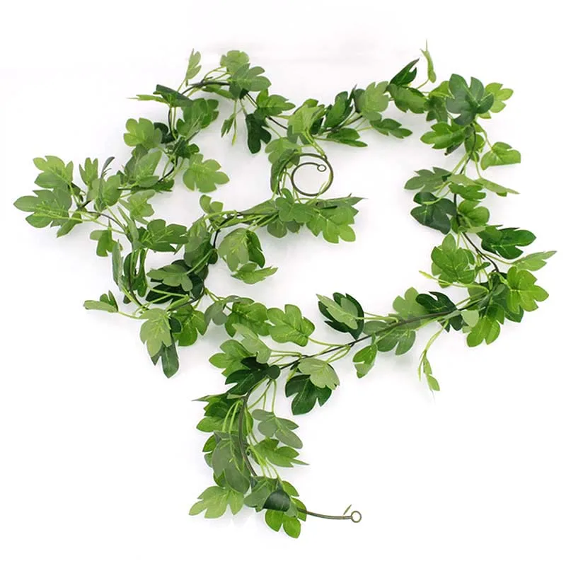 Green radish leaf Новое поступление искусственного прорезиненного ротанга 2,1 метров растительный лист лоза ограждение из труб потолочное украшение - Цвет: Green radish leaf