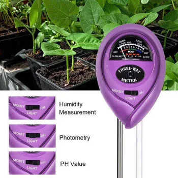 

Practical 1 Pcs 3 in 1 Soil Tester Water Moisture Light PH Test Meter for Garden Plant Seeding UEJ