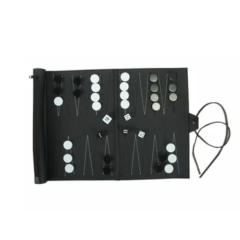 

Durable Foldable Compact Magnificent Backgammon Travel Entertainment Gifts Portable Games PU Leather Chess Board Accessories