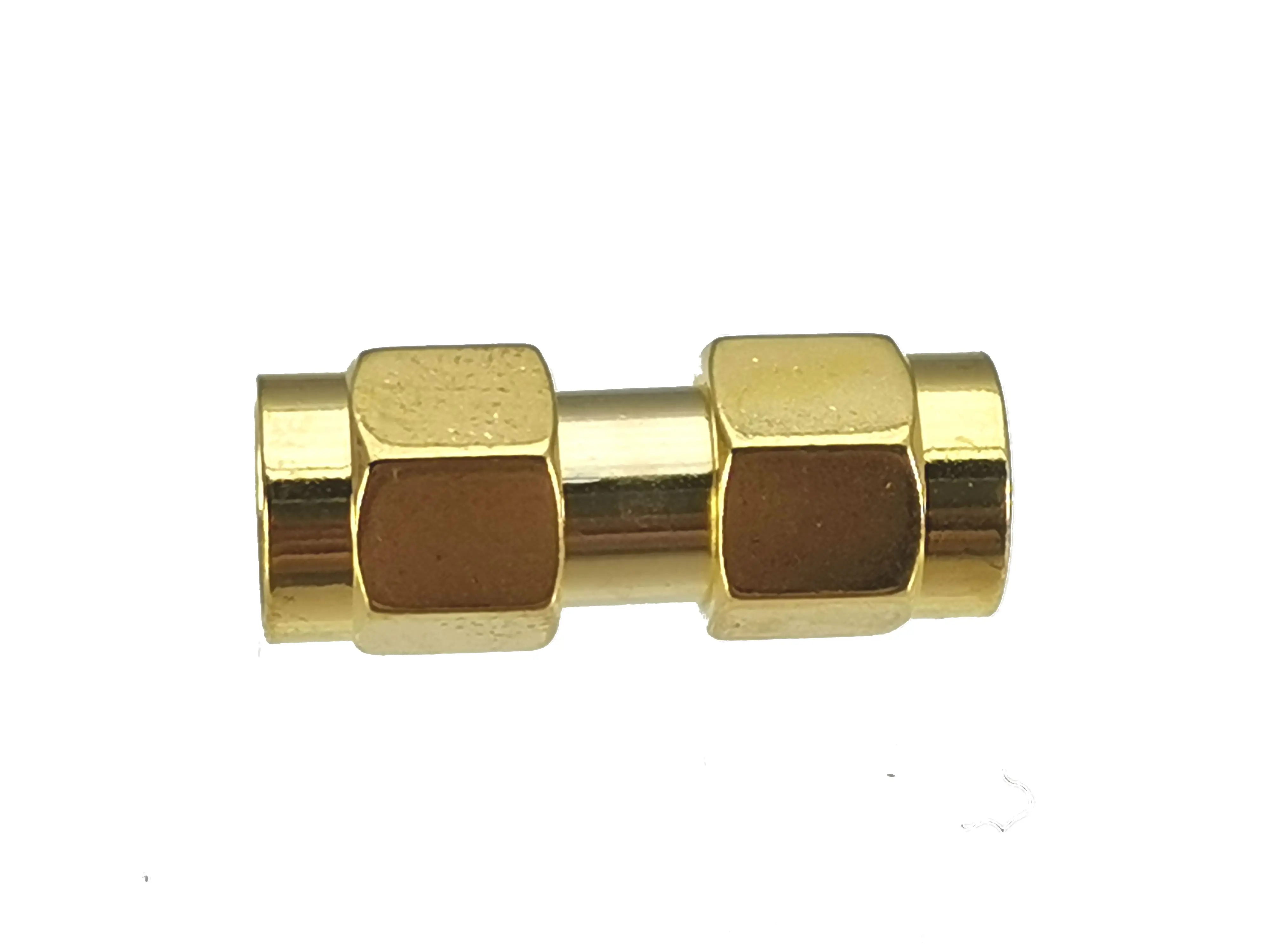 1pcs Connector Adapter SMA Male Plug to SMA Male Plug RF Coaxial Converter Straight New Brass