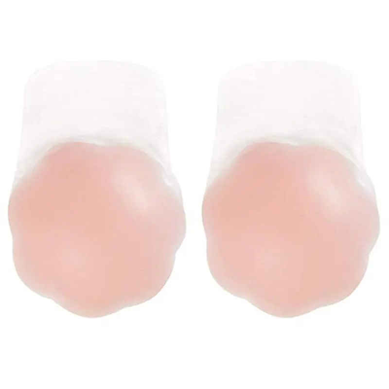 

Reusable Self Adhesive Silicone Instant Lift Up Tape Petals Round Flower Nipple Cover Bra Pad Invisible Breast for Party Dress
