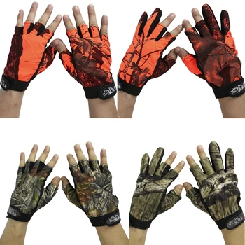 

3 Fingers 5 cut Fingers Gloves Fishing Cycling Camping Half Finger Gloves Lightweight Anti-Slip Outdoor Gloves Hunting Gloves