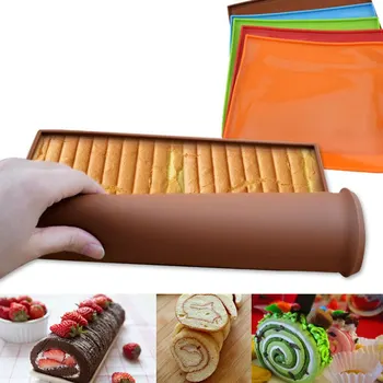

1pc Non-stick Silicone Oven Mat Baking Mat Baking Macaron Cake Pad Swiss Roll Pad Bakeware Baking Tool Cake Roll Mat