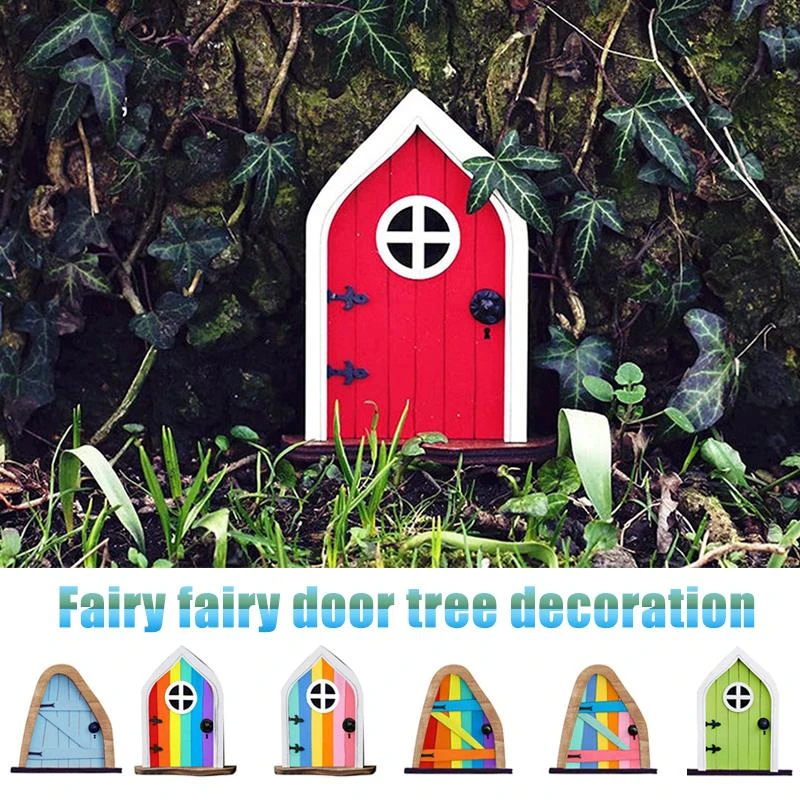 Garden Fairy Gnome Elf Miniature Figurines Window Door Christmas Home Garden Ornaments Art Sculpture Tree House Door Statue