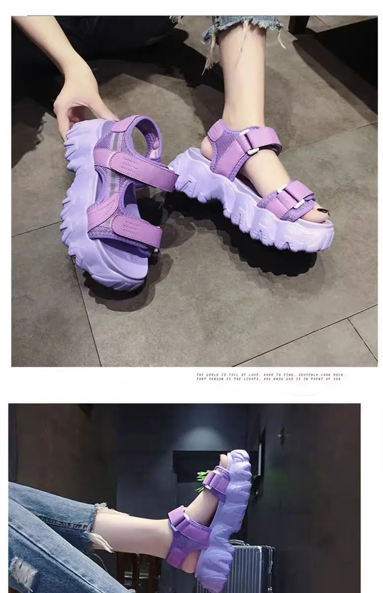 2021 women sandals platform chunky wedge shoes