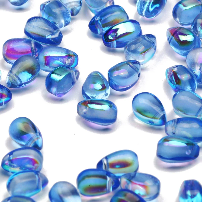 20-100pcs Colorful Mixed 6x9mm Drop Shape Loose Glass Spacer Beads For Jewelry Making DIY Necklace Bracelet Pendant Accessories 