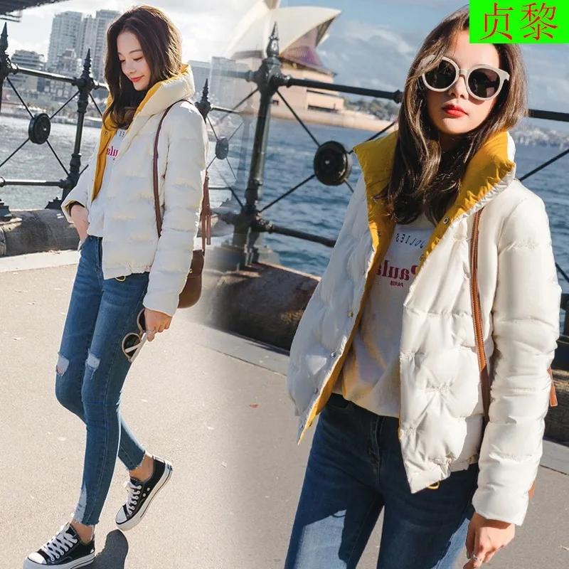 

2018 Winter New Style WOMEN'S Dress Korean-style Students down Coat Short Paragraph Short-height Cotton-padded Jacket Fashion do
