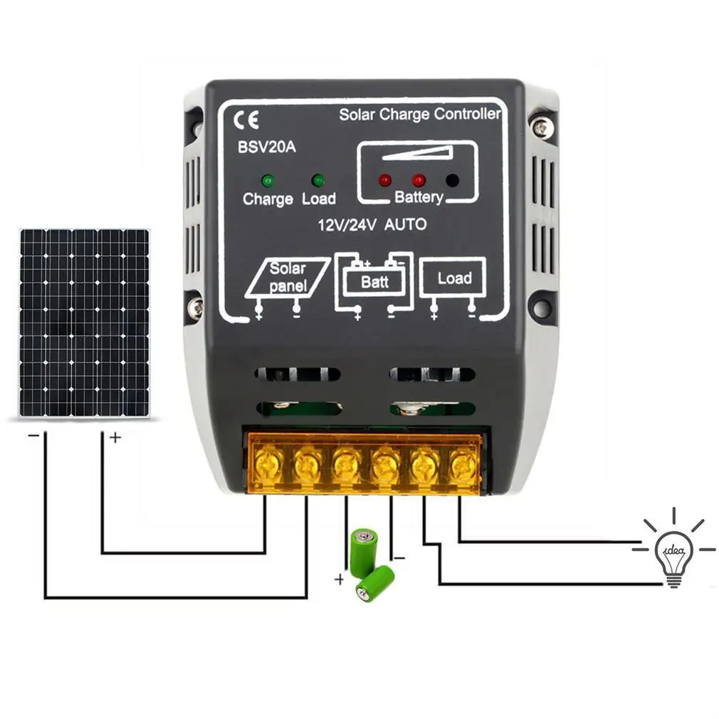 20A 12 V/24 V Солнечная Панель Контроллер заряда Регулятор батареи безопасная защита