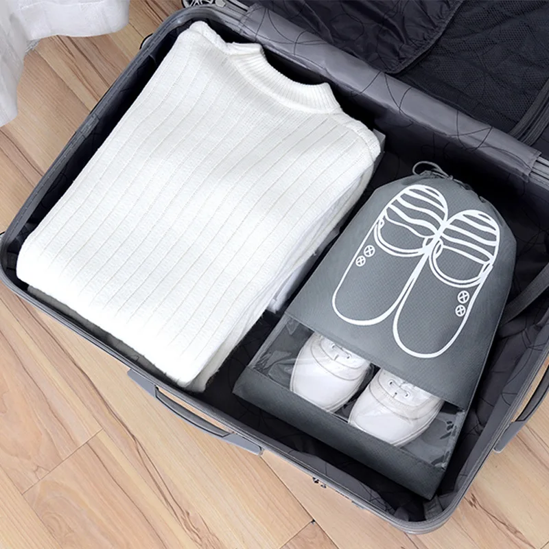 2 шт настраиваемый нетканый мешок для хранения обуви на шнурке для путешествий