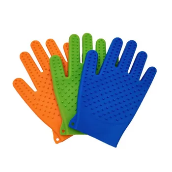 

Pet Hair Removal Gloves with Five-finger Design Bath Cleaning Massage Beauty Double-Sided Silicone Hair Removal Brush