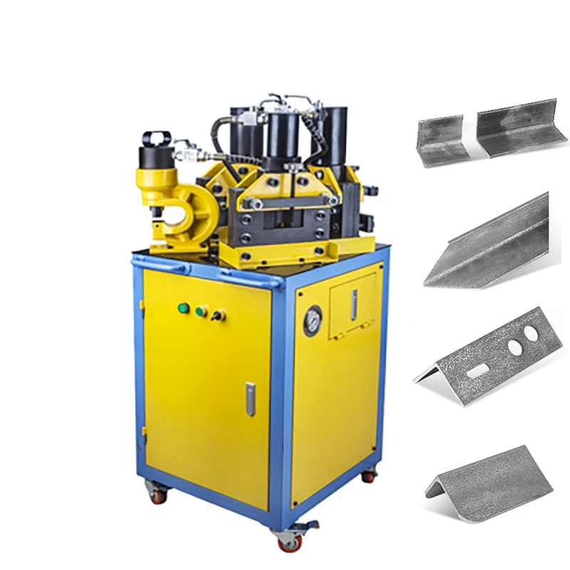 

Three-in-one multi-function hydraulic flange angle iron chamfering Processing machine/punching and cutting angle steel machine