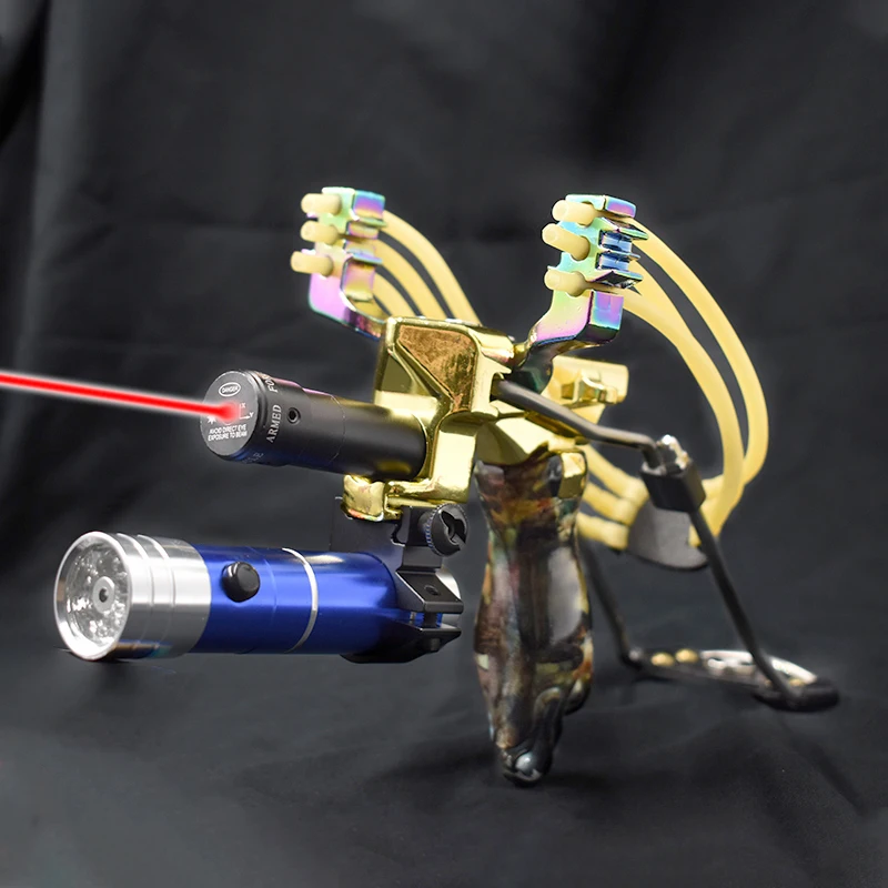 

Big Power New Slingshot Outdoor Hunting Using a Foldable Slingshot With a Wrist Rest With Rubber Band Sling Shot Catapult