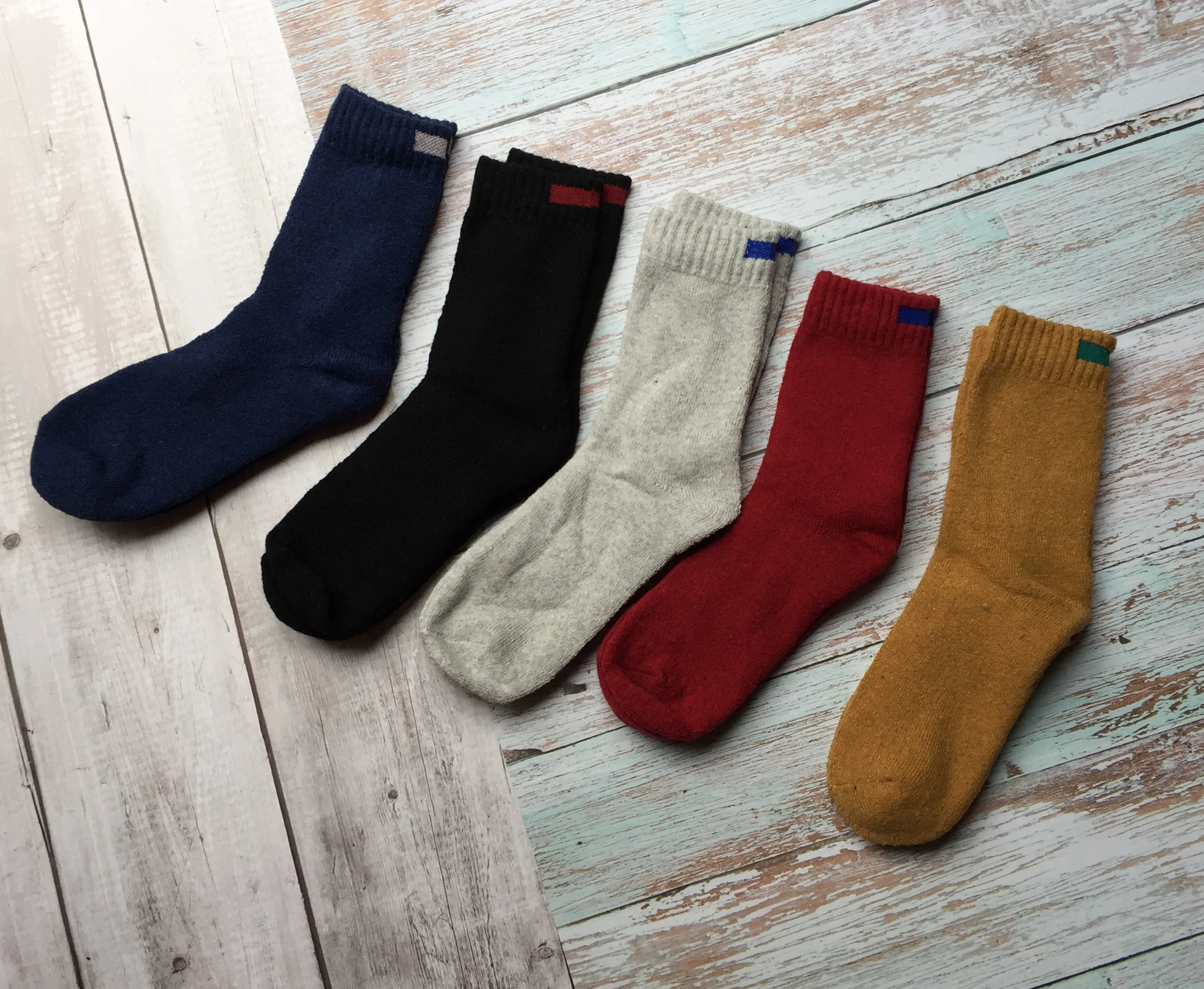 Zaolihu 5 Pairs Winter Thick Women Socks Wool Looped Pile Hot Warm Men Dress Cotton Socks Snow Floor Crew Socks Middle Size