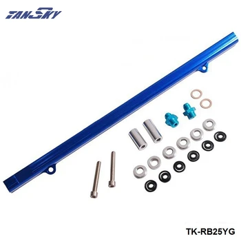 

For Nissan Skyline RB25 ECR33 Top feed Injector Fuel Rail Turbo Kit Blue Aluminium Billet HQ jdm TK-RB25YG