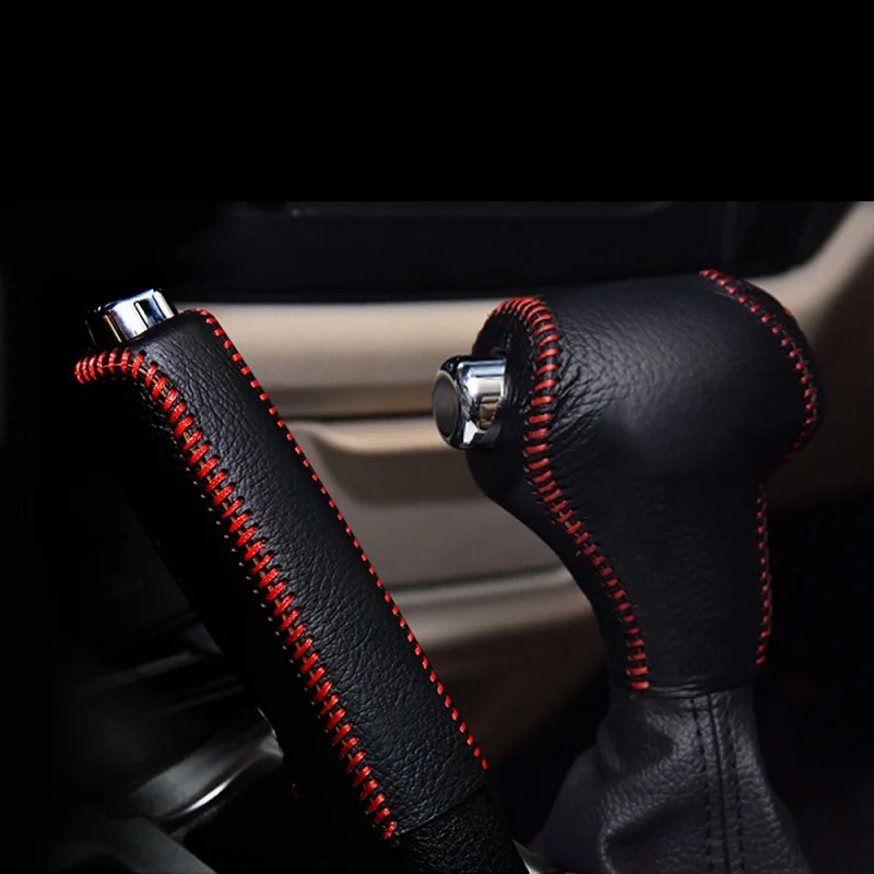 AB-Red Для Kia Sportage R Cerato K3 K5 Sorento 2011 2012 2013 кожаная ручка переключения рулевого механизма автомобиля головные уборы для рук Чехол - Название цвета: AB-Red
