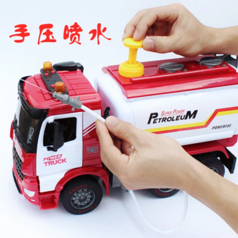 

Simulation children's tanker will spray water storytelling large toy car engineering car inertia boy sprinkler