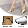DKZSYIM Women Tango Dance Shoes Ballroom Latin Shoes Ladies Modern Jazz Comfortable Close Toe Middle Heel Party Dance Sneakers 6