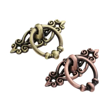 

2pcs 65*46mm Antique Furniture Pull Handles Knob Kitchen Drawer Cabinet Door Handle Cupboard Pull For Vintage Jewelry Chest Box