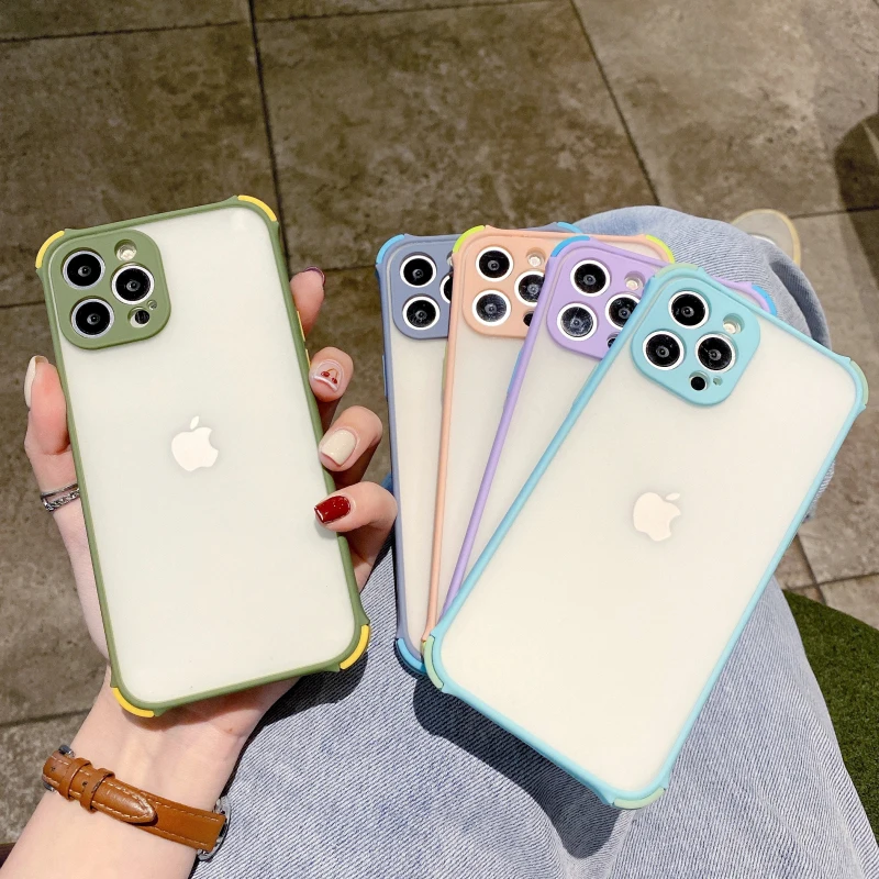 Fashion Matte Transparent Candy Colors Phone Case For Xiaomi Redmi POCO Note 9S X3 9 NFC Pro Max Anti Fall Protection Case Cover