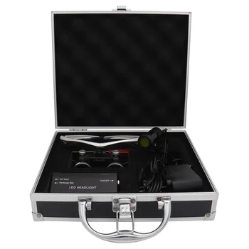 

2.5x420mm Silver Dental Loupe Magnification Binocular Dental Magnifier Surgery Surgical Magnifier 5W headlight with Filter