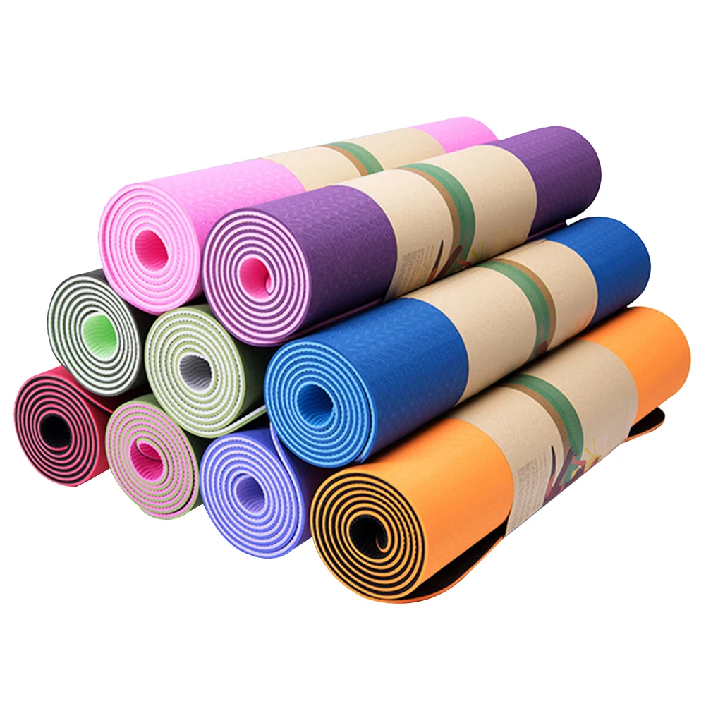 6mm TPE Anti-slip Thicken Gym Fitness Training Exercise Pilates Yoga Mat Cushion Enlarged Fitness Mat Yoga Gym Exercise