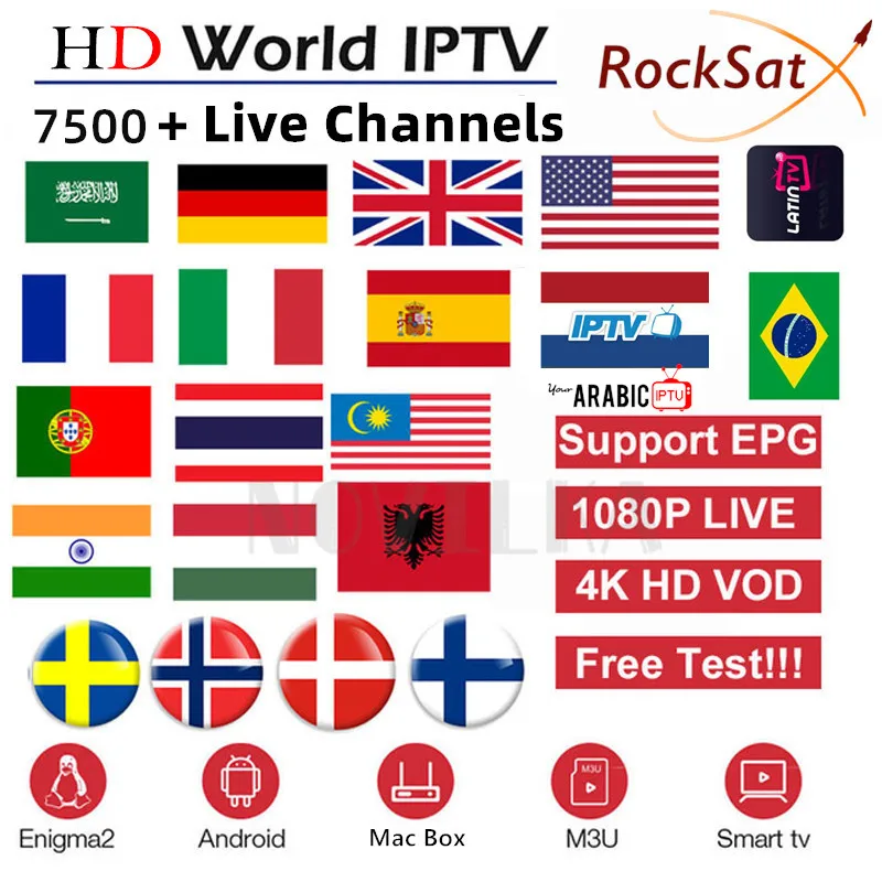 

HD Europe IPTV Subscription Arabic France UK German EXYU Dutch Sweden French Poland Portugal Spain Smart TV IPTV M3U 7500 Live