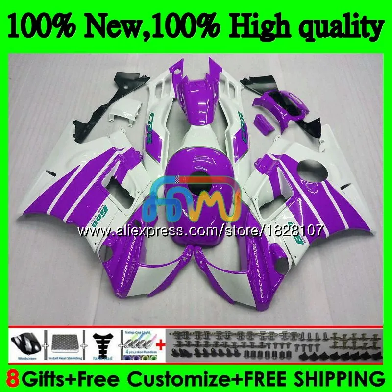 Обтекатели+ майка для HONDA 600CC CBR фиолетовый белый 600F3 CBR 600 FS 95 96 1995 1996 3BS. 205 CBR600 F3 CBR600F3 97 98 1997 1998 комплект