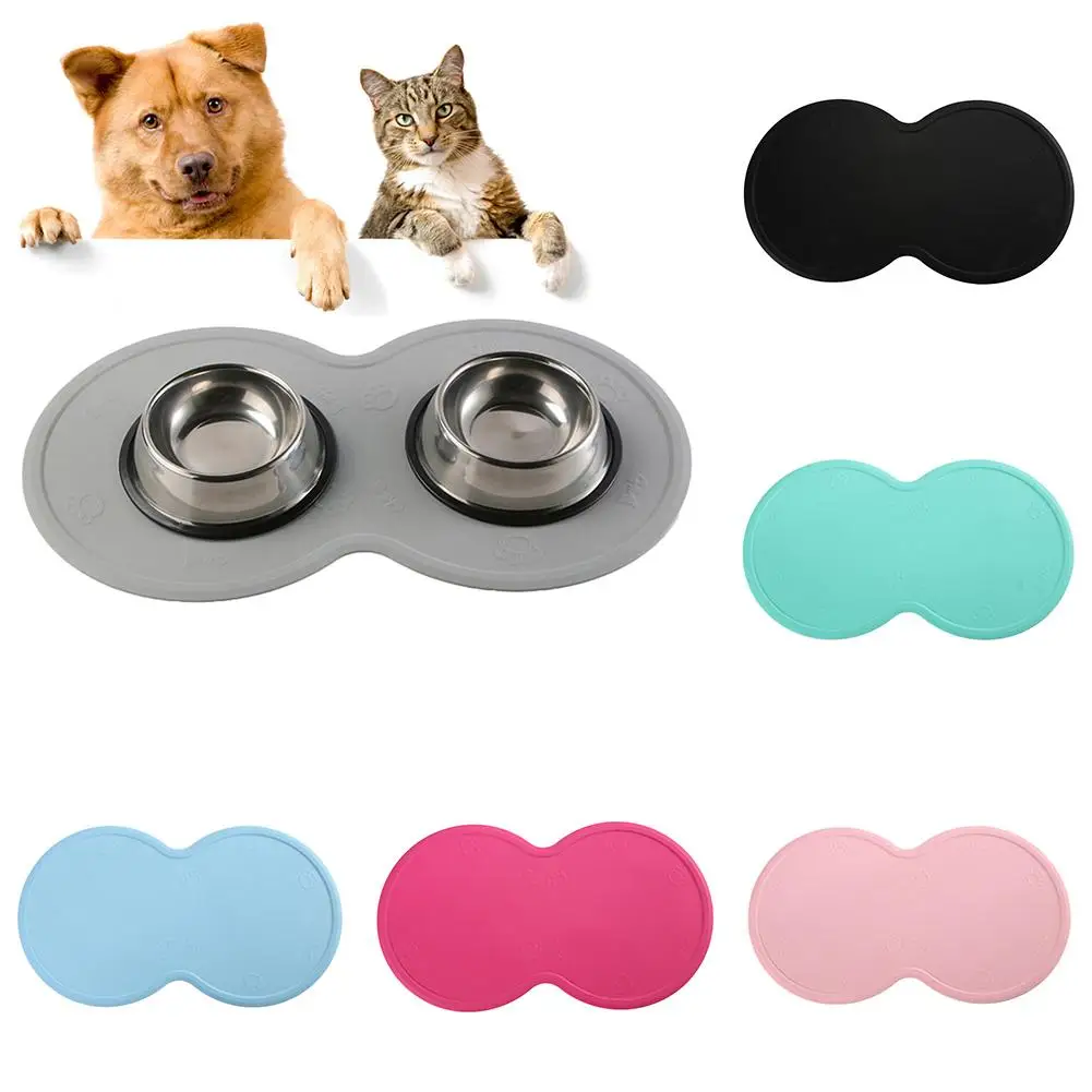 Silicone Pet Dog Cats Food Pad Drinking Bowl Mat Anti slip Feeding PlacematCages AliExpress