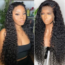 Brazilian Water Wave Lace Front Human Hair Wigs Pre  Lace Wig With Baby Hair Natural Hairline Body Pre-plucked Lace Front Wigs