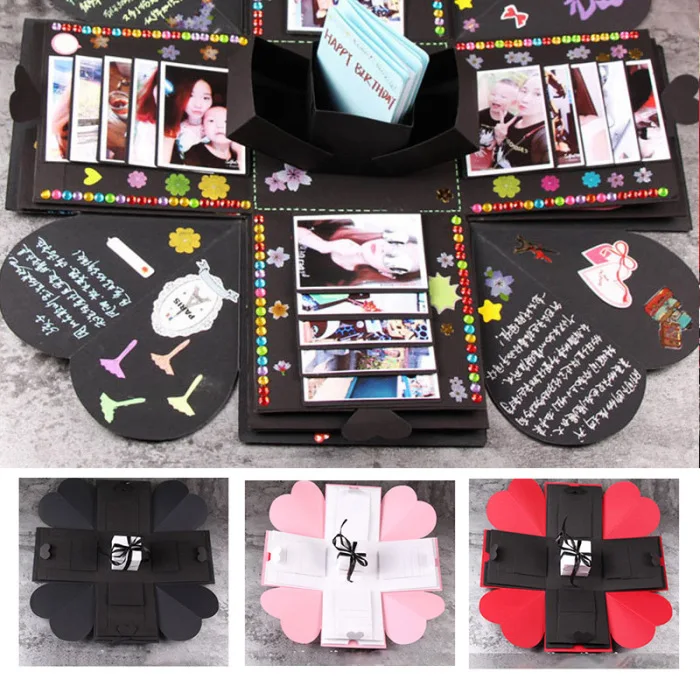 Сюрприз взрыв коробка альбом памяти скрапбук фотоальбом наборы юбилей подарок для дома и офиса BJStore