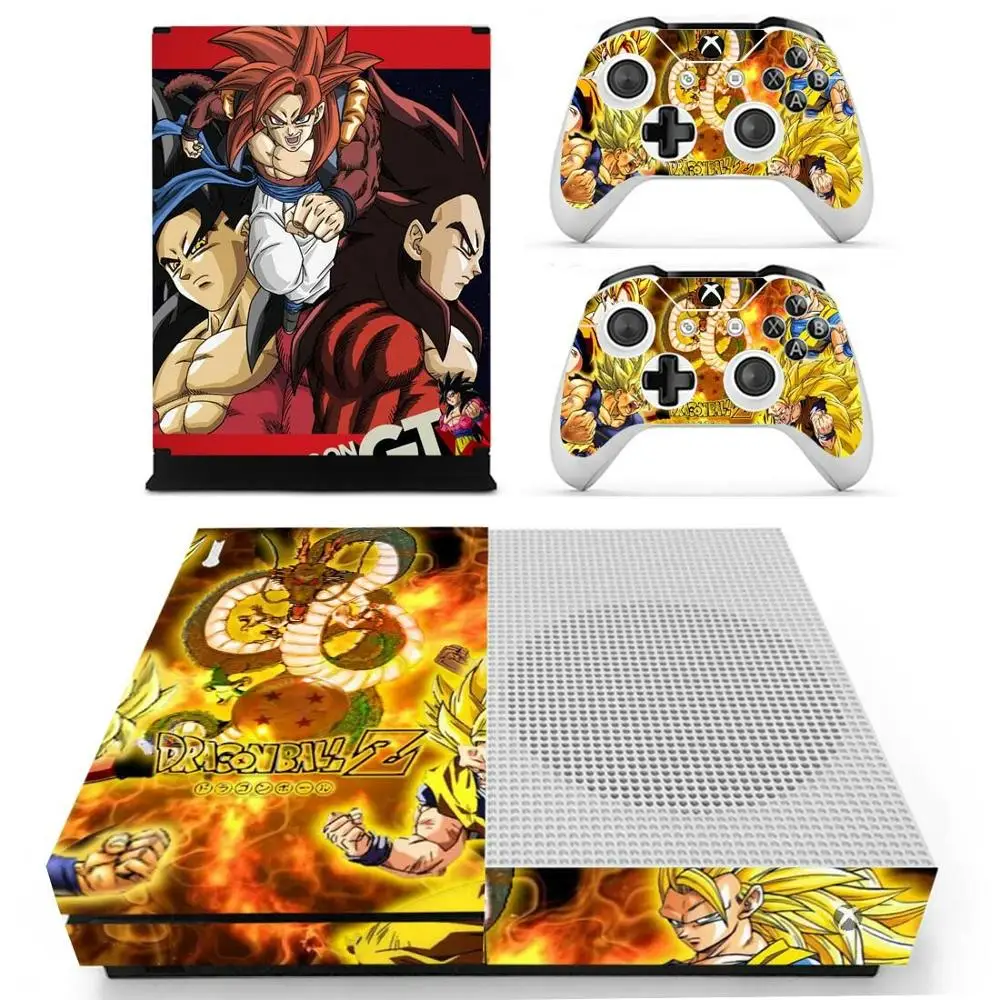 YS-xboxoneS-1556 Наклейка s Dragon Ball Супер для Xbox One S Viny наклейки на кожу Pegatina для Xbox one тонкая консоль и два контроллера шкуры - Цвет: YS-xboxoneS-1556