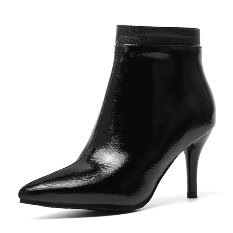 MORAZORA/ г., популярные модные женские ботильоны однотонные туфли на высоком каблуке-шпильке с острым носком простые осенние женские полусапожки