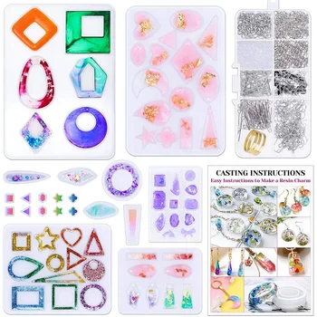 

Resin Earring Molds, Jewelry with 650PCS Earring Hooks Jump Rings Jewelry Making Supplies for Jewelry Resin Casting