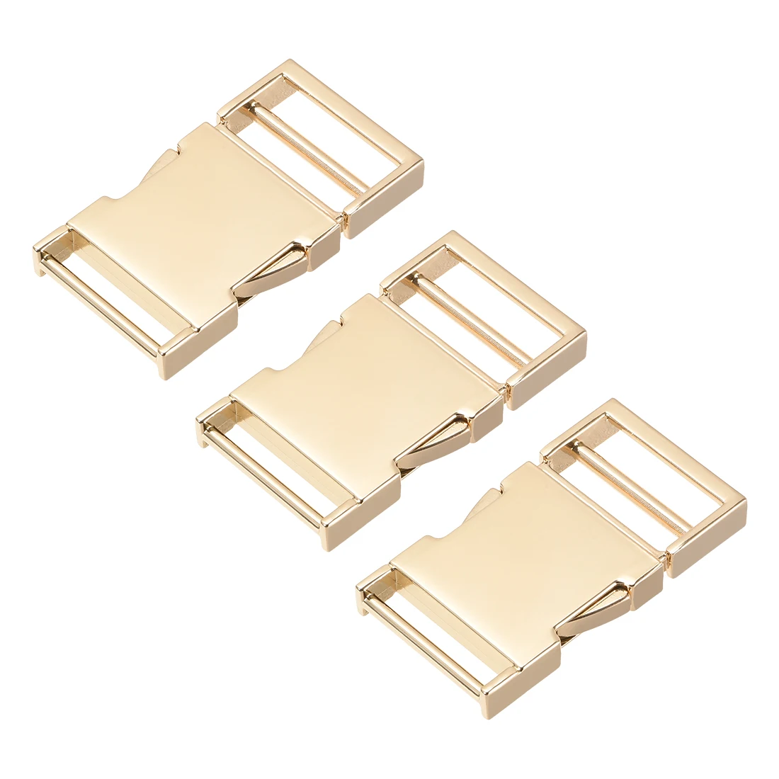 

uxcell Side Release Buckle 1-inch Zinc Alloy Adjustable Buckle Gold Tone 3Pcs