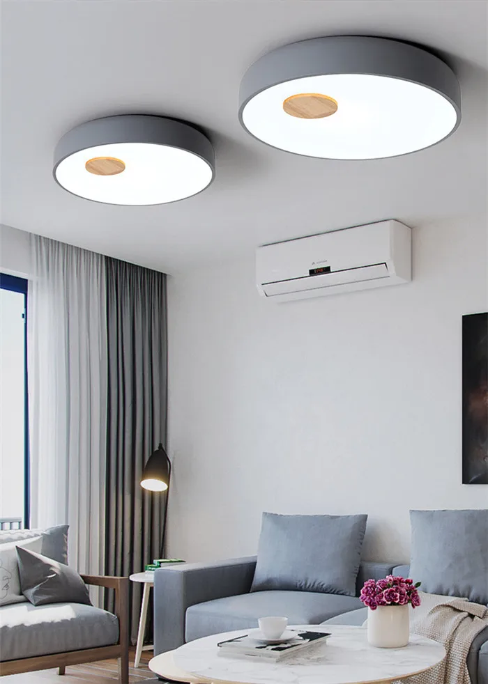Nordic Style Wood Acryl LED CeilingLights Creative Parlor Kitchen Master Bedroom Ceiling Lamps