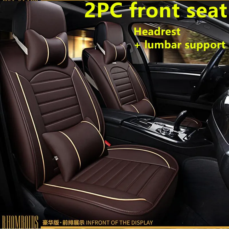 Высококачественные автомобильные чехлы из искусственной кожи для Chevrolet Enjoy EPICA Camaro Aveo Cruze Captiva TRAX LOVA SAIL - Название цвета: 2PC Deluxe Edition