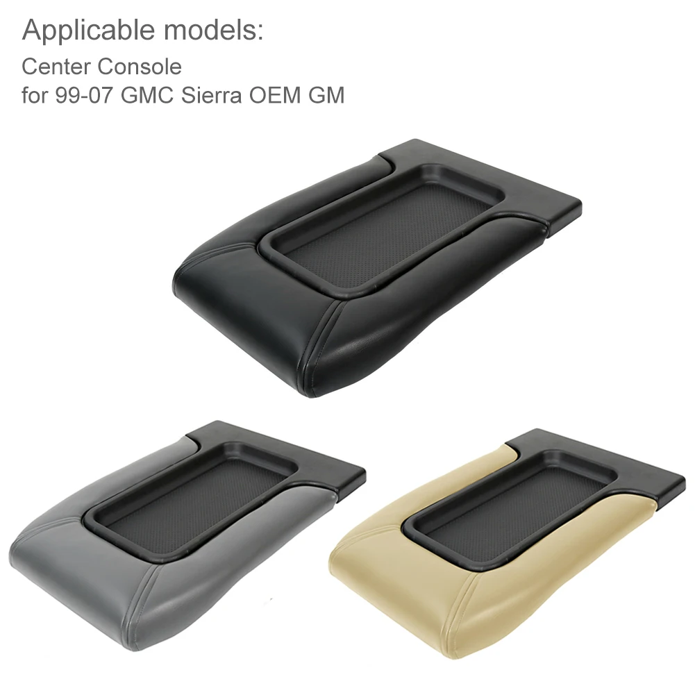 Durable Latch Armrest Cover Accessory Easy Install Center Console Lid Interior Universal Leather Car For Chevy Silverado 99-07