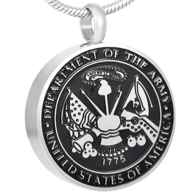Metal Color: air Force, Main Stone Color: Pendant Only Davitu IJD8418 Department of Army United States Bald Eagle Badge Urns Necklace Memorial Brave Peoples Ashes Necklace Cremation Jewelry 