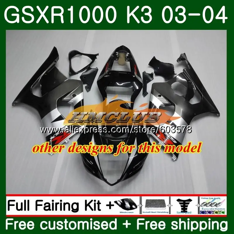 Корпус для SUZUKI GSXR-1000 1000CC GSXR1000 03 04 красный и серый цвет, 10CL. 117 GSX-R1000 GSX R1000 03 04 K3 GSXR 1000 2003 2004 обтекатели