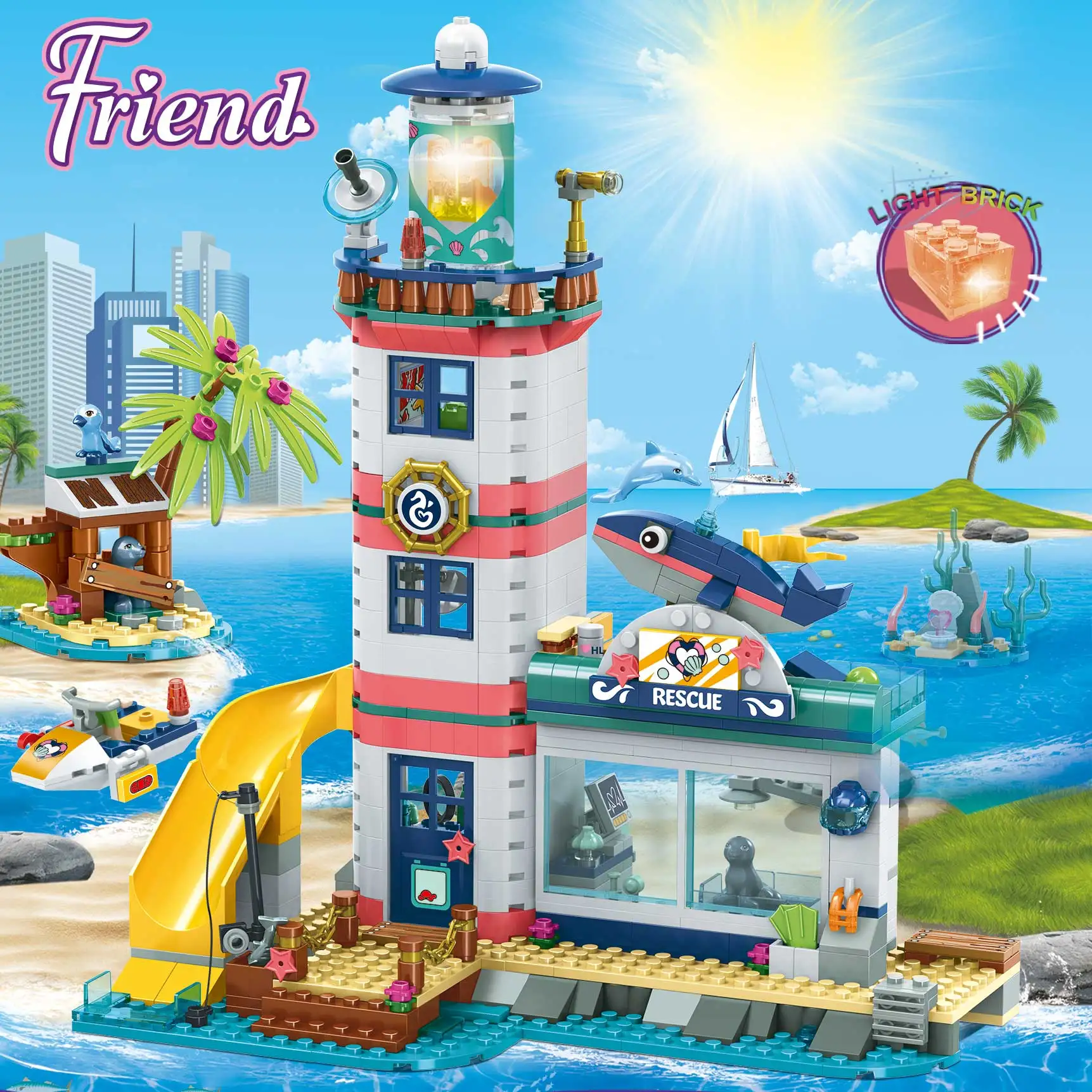 

Girls 698pcs Building Blocks Compatible Legoinglys Friends Lighthouse Rescue Center Stacking Bricks Toys for Girls Children
