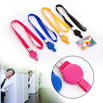 

ID Card Lanyard Badge Neckstrap Necklace Business Keychain Stretchable Polyester Universal ID Card Strap Neck Straps Key Ring