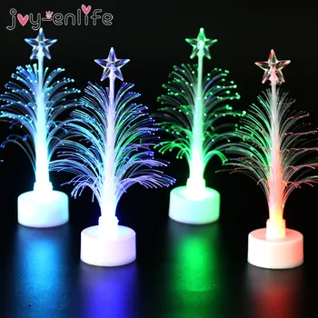 

Colorful LED Changing Mini Christmas Tree Top Star Christmas decorations for home Light-up xmas tree New Year navidad table deco