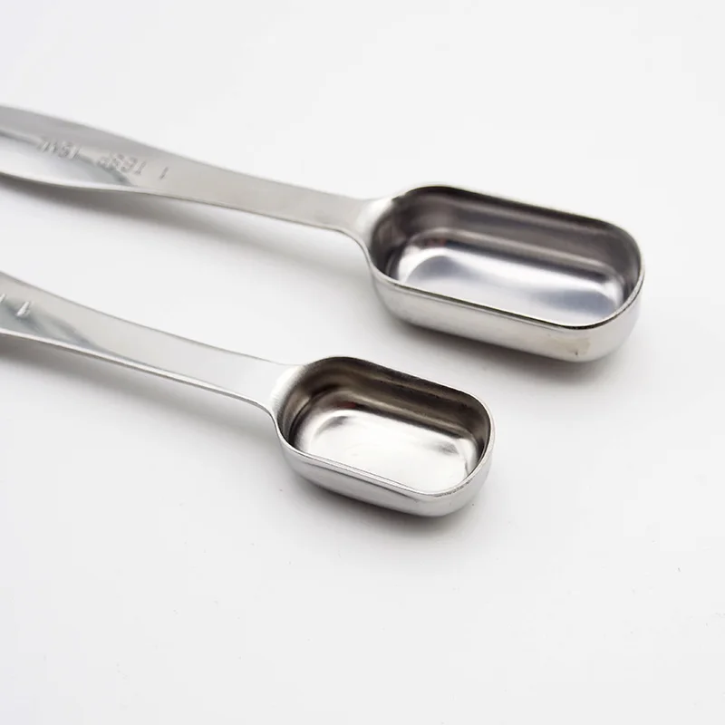6 pcs/set Measuring Spoons Stainless Steel Seasoning Coffee Tea Measuring Spoons With Scale Bakery Tool Kitchen Supplies