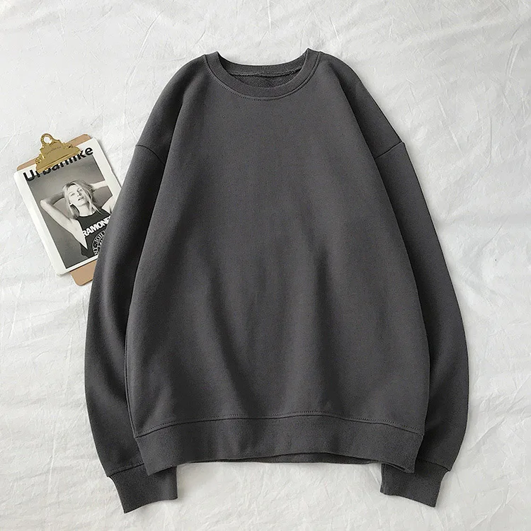 Dark grey Для мужчин s белый, черный, красный свитшоты мужские повседневные однотонные толстовки Японская уличная одежда с круглым вырезом оверсайз осенне-зимняя одежда HD65 - Цвет: Dark grey
